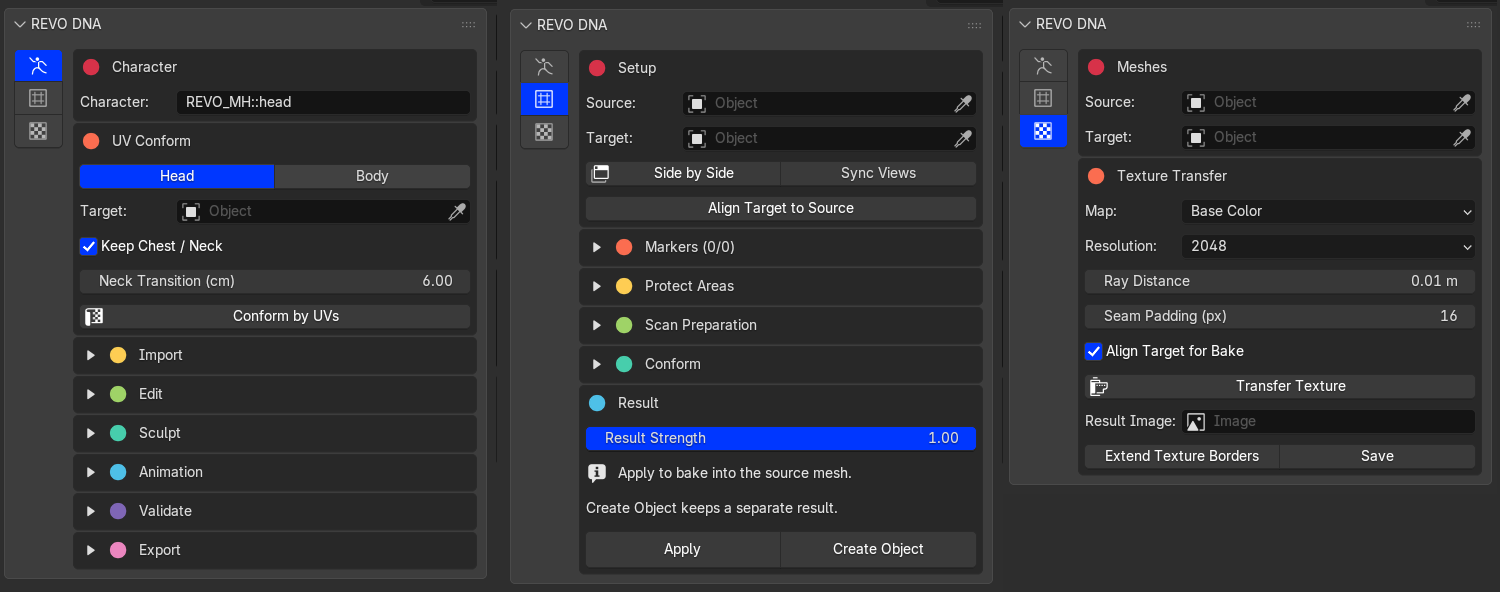 REVO DNA workflow tabs