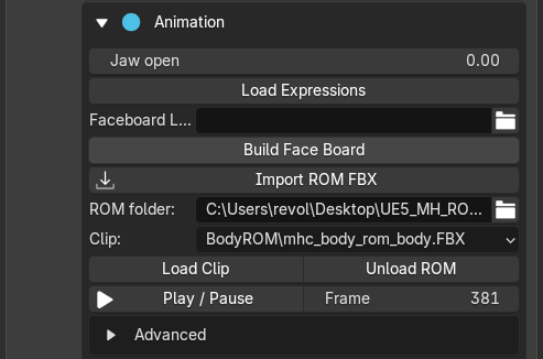 Load, play and unload animation clips