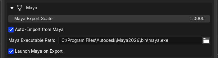 Maya settings